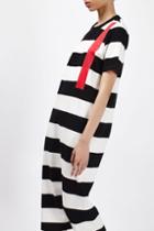 Topshop Mono Stripe Midi Dress By Boutique