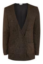 Topshop *warning Metallic Copper Striped Blazer By Wyldr