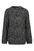 Topshop Fluffy Leopard Print Sweatshirt