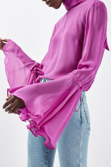 Topshop Circle Sleeve Blouse By Boutique