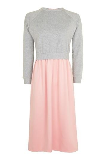 Topshop Hybrid Tie Back Midi Dress