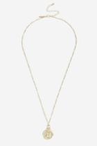 Topshop Engraved Coin Spinner Necklace
