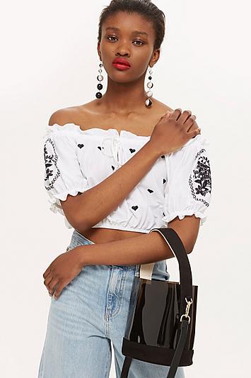 Topshop Black Perspex Bucket Bag