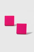 Topshop Pink Rubber Square Stud Earrings