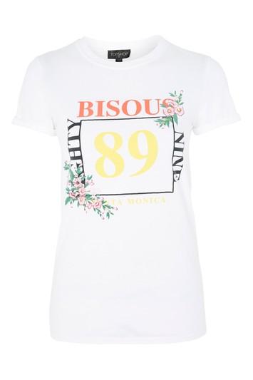 Topshop 'bisous' Slogan T-shirt