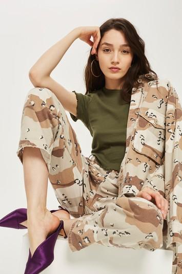 Topshop Short Sleeve Lettuce Plain T-shirt