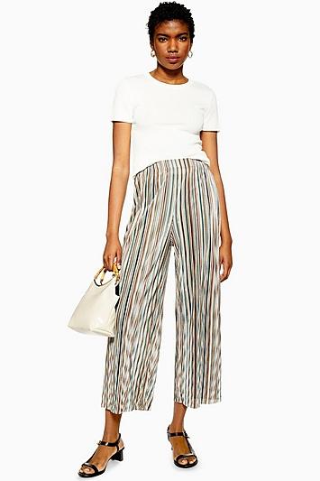 Topshop Stripe Plisse Trousers
