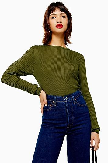 Topshop Boxy Knitted Crop Top
