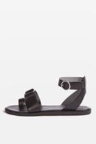 Topshop Fray Toe Ring Flat Sandals