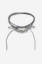 Topshop Grey Tie Up Choker Necklace