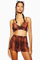 Topshop Snake Print Chiffon Shorts