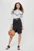 Topshop Midi Denim Skirt