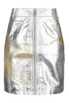 Topshop Star Metallic Zip Skirt