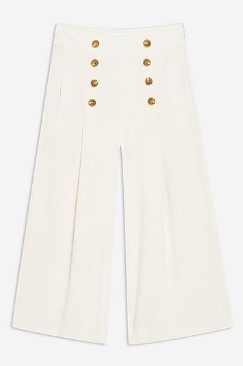 Topshop Petite Slub Trousers
