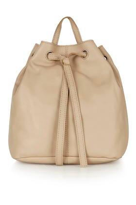 Topshop Leather Bucket Drawstring
