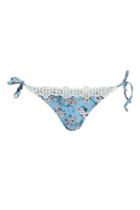 Topshop Ditsy Lace Trim Tie Side Bikini Bottoms