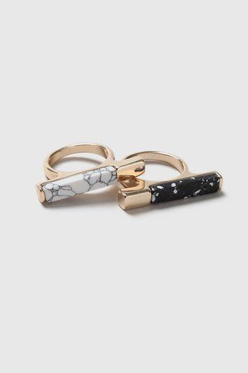 Topshop Semi Precious Mono Bar Ring