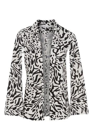 Topshop *animal Print Cape Blazer By Rare