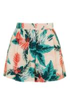 Topshop Blush Palm Print Shorts