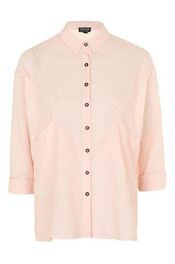 Topshop Oversized Double Pocket Neppy Shirt