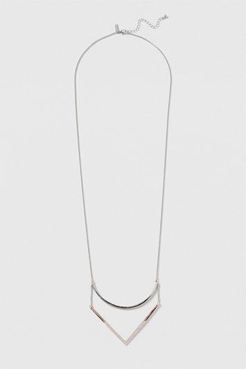 Topshop Triangle And Curve Long Necklace
