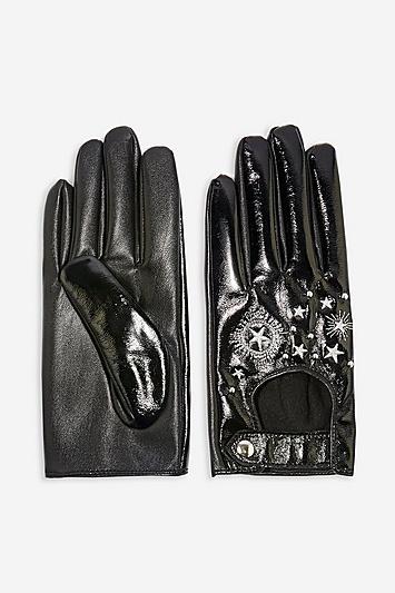 Topshop Embroidered Vinyl Touchscreen Gloves