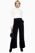 Topshop Covered Belt Wide Trousers