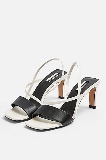 Topshop Nettle White Strap Sling Back Heels