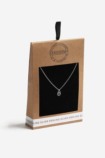 Topshop Sterling Silver Twisted Link Necklace