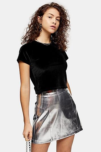 Topshop Black Star Flounce Mini Skirt