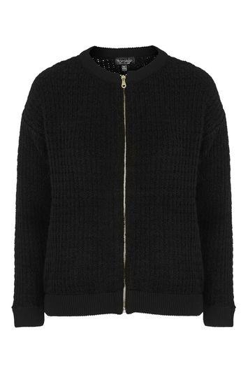 Topshop Square Stitch Bomber Cardigan