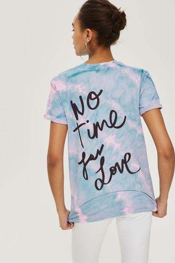 Topshop 'no Time For Love' Tie Dye T-shirt