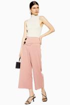 Topshop Button Crop Wide Leg Pants