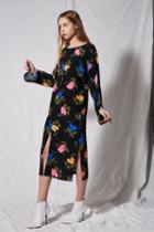 Topshop *batwing Floral Midi Dress By Boutique