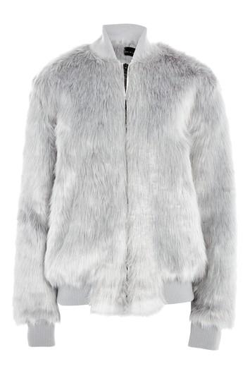 Topshop Long Hair Bomber Jacket By Story Of Lola