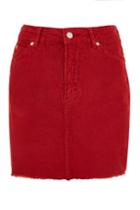 Topshop Moto Red Cord Mini Skirt