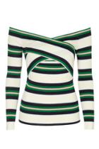 Topshop Stripe Bardot Off-the-shoulder Top