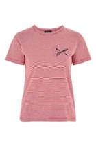 Topshop 'heartless' Motif Stripe T-shirt