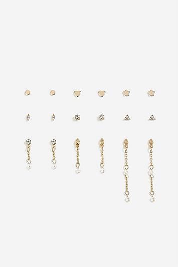Topshop *rhinestone Stud And Chain Drop Earrings