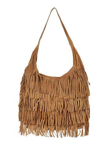 Topshop Oversized Fringed Hobo Bag
