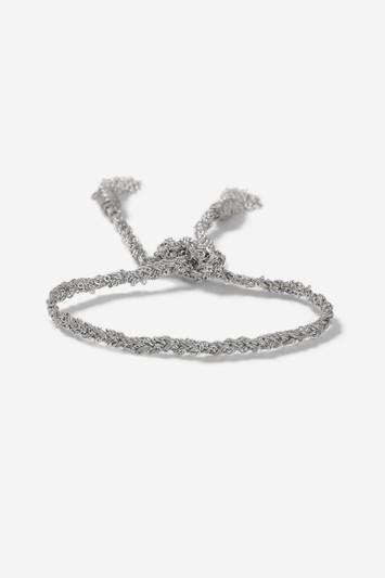 Topshop Silver Look Plaited Bracelet