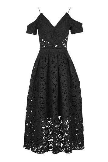 Topshop Laser Cut Bardot Prom Dress