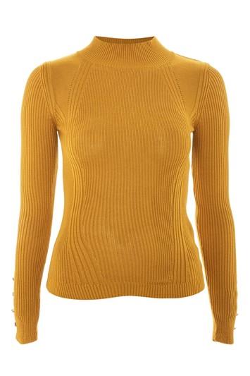 Topshop Roll Neck Button Detail Jumper