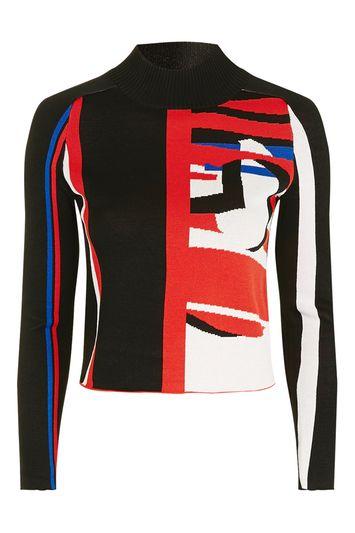 Topshop Re-gen Pattern Crop Top