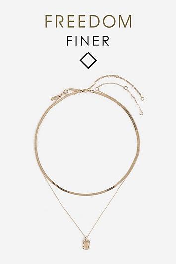 Topshop *freedom Finer Pave Tag Necklace