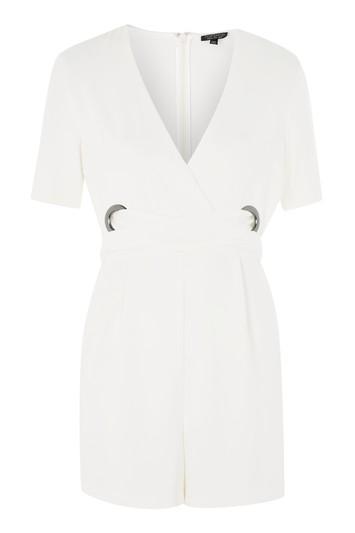 Topshop Eyelet Wrap Belted Playsuit