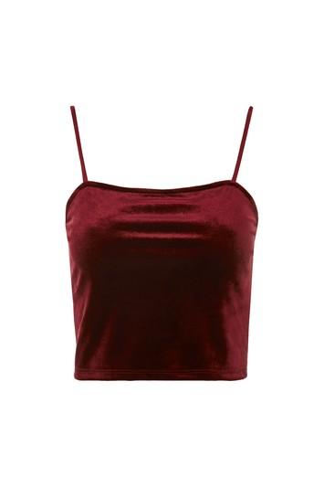 Topshop Petites Velvet Square Neck Camisole Top