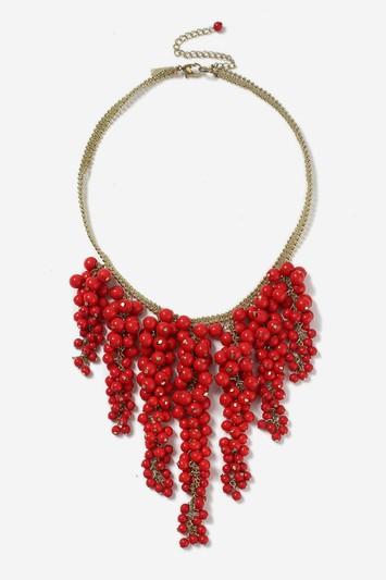 Topshop Red Berry Collar Necklace