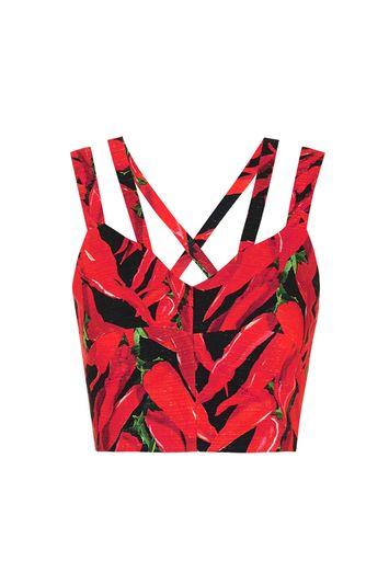 Topshop Hardware Detailed Double Strap Crop