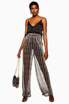 Topshop Sheer Glitter Wide Leg Trousers